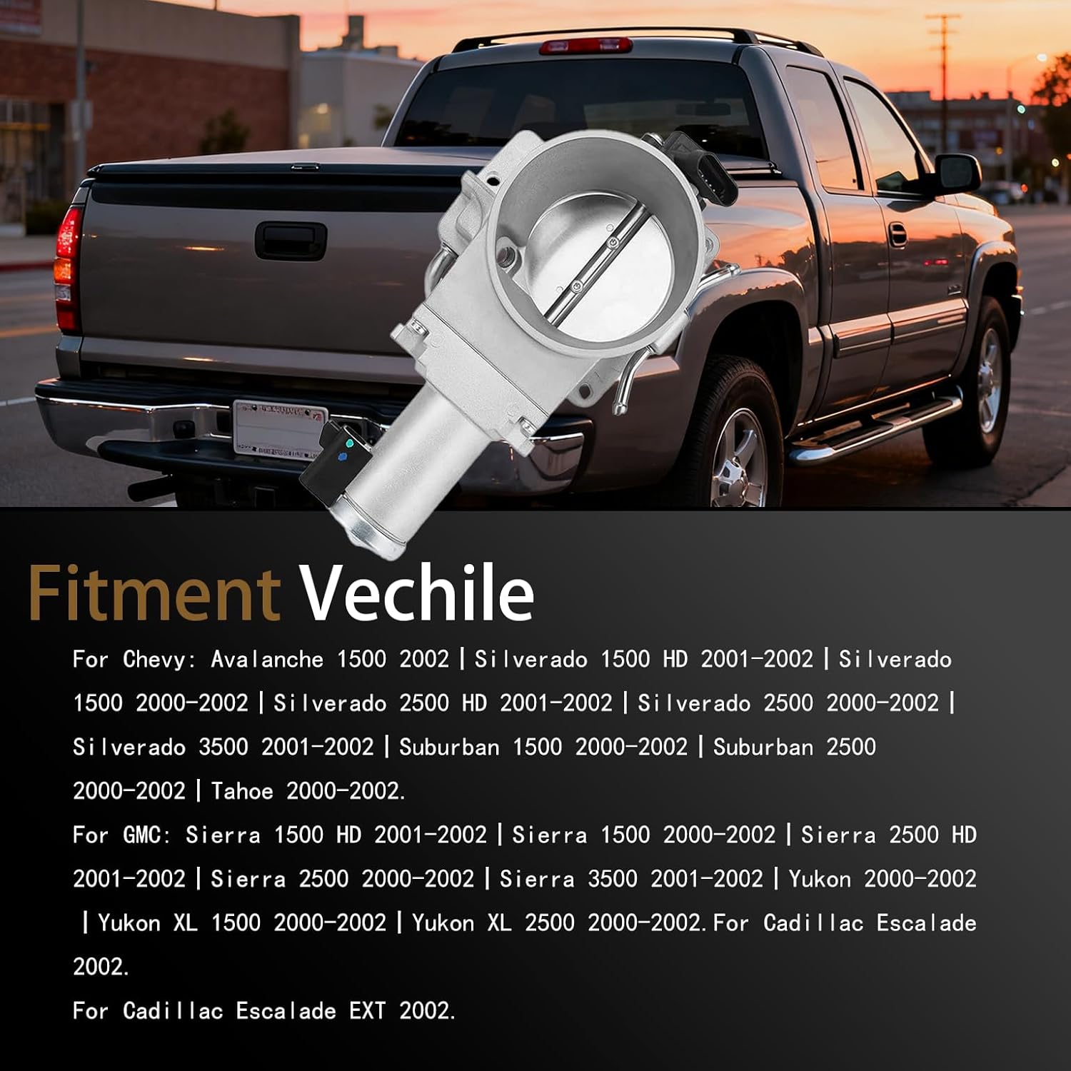 977-859 Electronic Throttle Body Compatible with 2000-2002 Cadillac Escalade EXT Chevy Avalanche Silverado Suburban 1500 2500 3500 GMC Sierra 1500 2500 Yukon XL, ‎67-3010 S20032 17113659