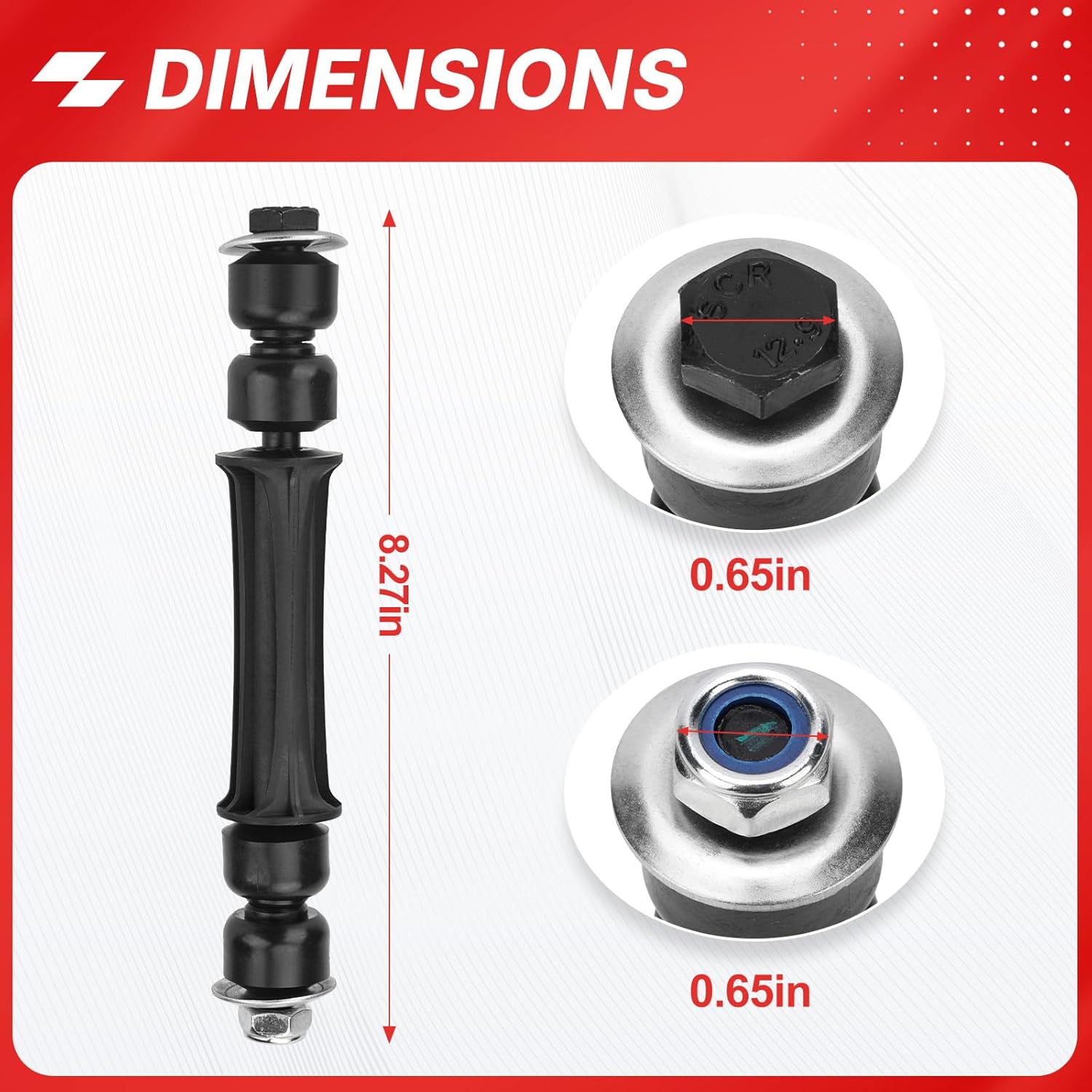 K700538 Front Sway Bar Stabilizer End Links for 07-17 Chevy Silverado 1500,07-13 Avalanche,07-16 Tahoe,15-16 Suburban/07-16 Cadillac Escalade Replace K700432/GMC 07-17 Sierra 1500,07-16 Yukon