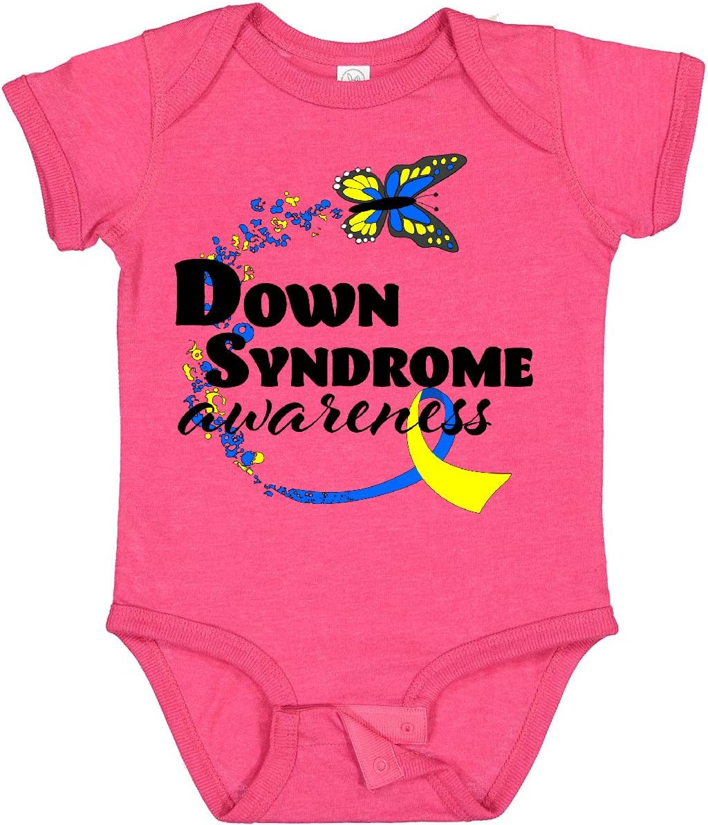 inktastic Down Syndrome Awareness with Butterfly and Ribbon Baby Bodysuit