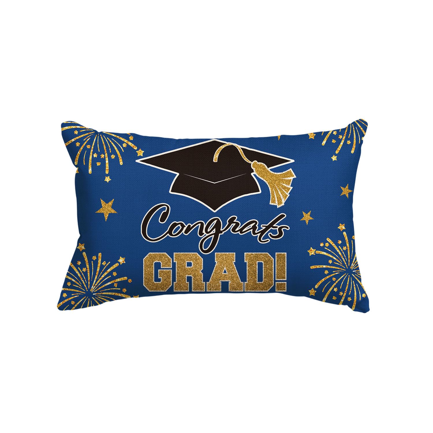 Housse de coussin Congrats Grad bleue 30x50 cm : finissez-en avec la déco fade