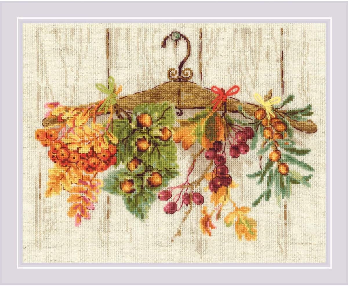 RIOLIS - Gifts of Autumn 2037, Cross Stitch Kits 11.75"X9.5", Cross Stitch Kits for Beginners & Advanced, Crossstitching Kit Adult, Embroidery Counted Stitching Kit