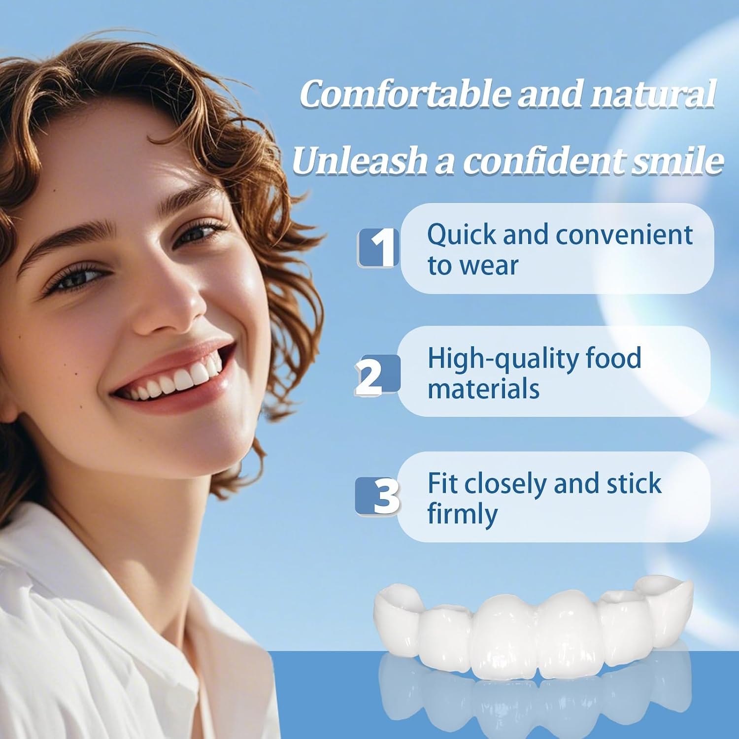 2 Pairs Custom‑Set Silicone Matching Inserts, Durable Ergonomic Daily‑Use Attachments Teeth Whitening Kits(WHITE4)