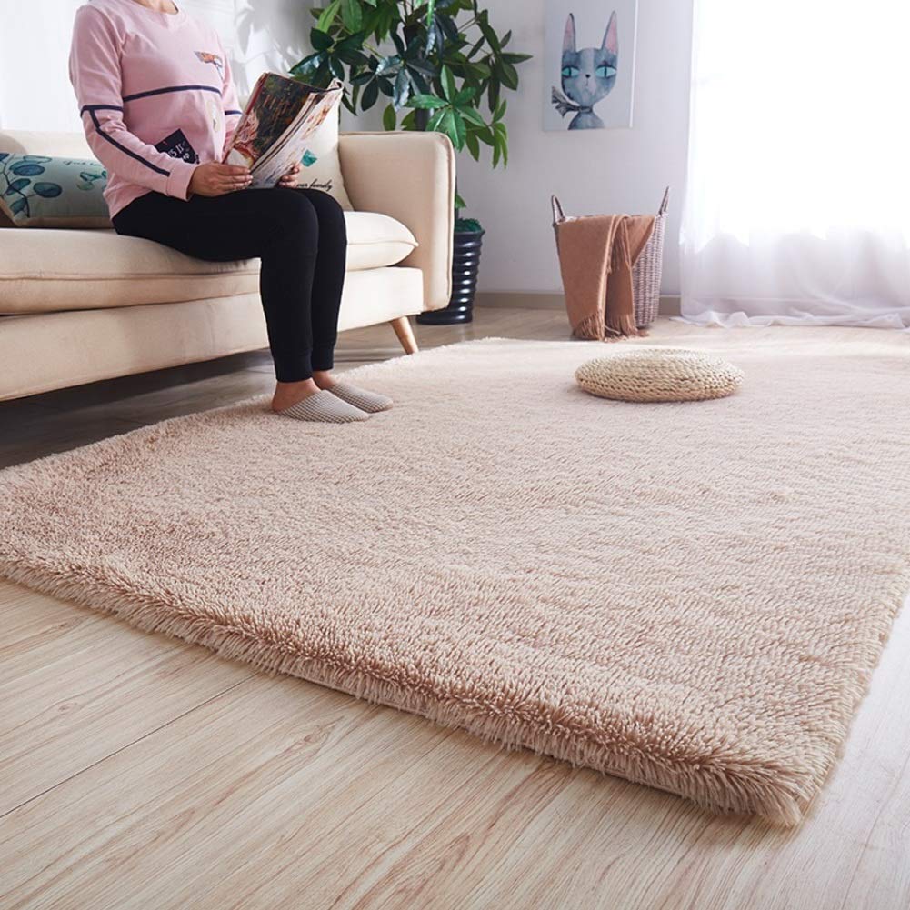 Tapis de chambre à coucher moelleux et grand tapis de salon shaggy cosy