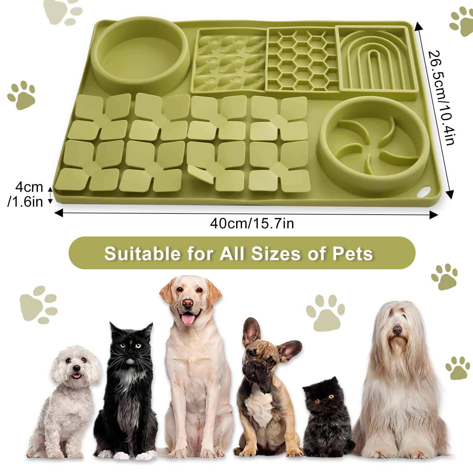 OT-NVWOZR Lick Mats for Dogs with Suction Cups Silicone Dog Snuffle Mat for Puppies Anti-slip Licky Mats Slow Feeder Bowls for Anxiety Boredom Relief Slow Feeding Training - Image 3