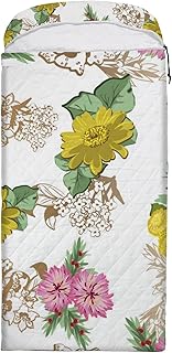 DreamBay Saco de dormir para adultos 3 estações florescendo de flor rosa amarela à prova d'água leve saco de dormir para clima frio para mochilão, caminhadas, viagens ao ar livre