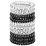 JessLab Spiral Hair Ties for Women, 10-Pack Traceless No-Damage Ponytail Holders, Coils Hair Bands for Girls, Assorted Colors