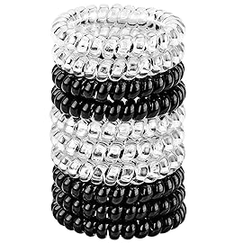JessLab Spiral Hair Ties for Women, 10-Pack Traceless No-Damage Ponytail Holders, Coils Hair Bands for Girls, Assorted Colors
