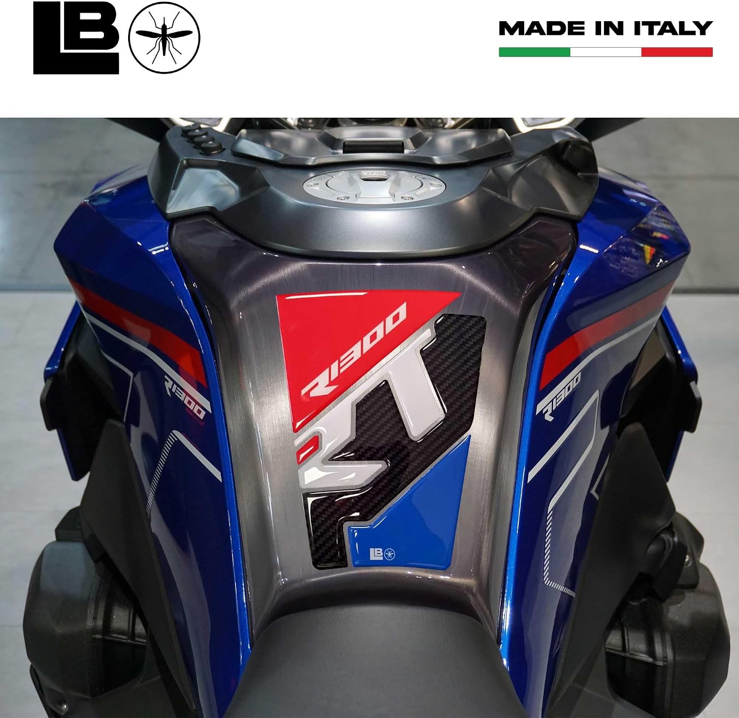 labelbike - 3D Sticker Motorcycle Tank Pad Protection and Decoration in Resin Compatible with BMW R1300RT Color Red