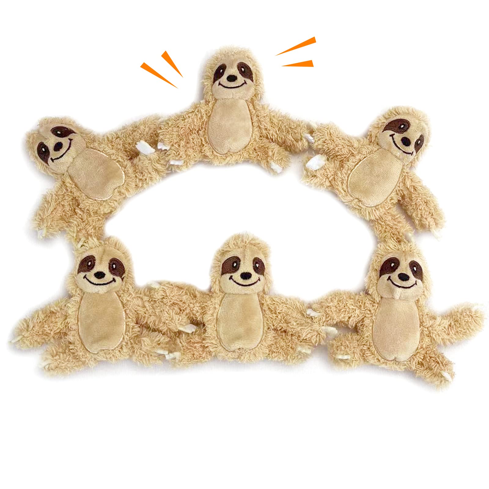 okegztoa Interactive Squeaky Dog Toy, Replacement Animals Sloth Pack of 6
