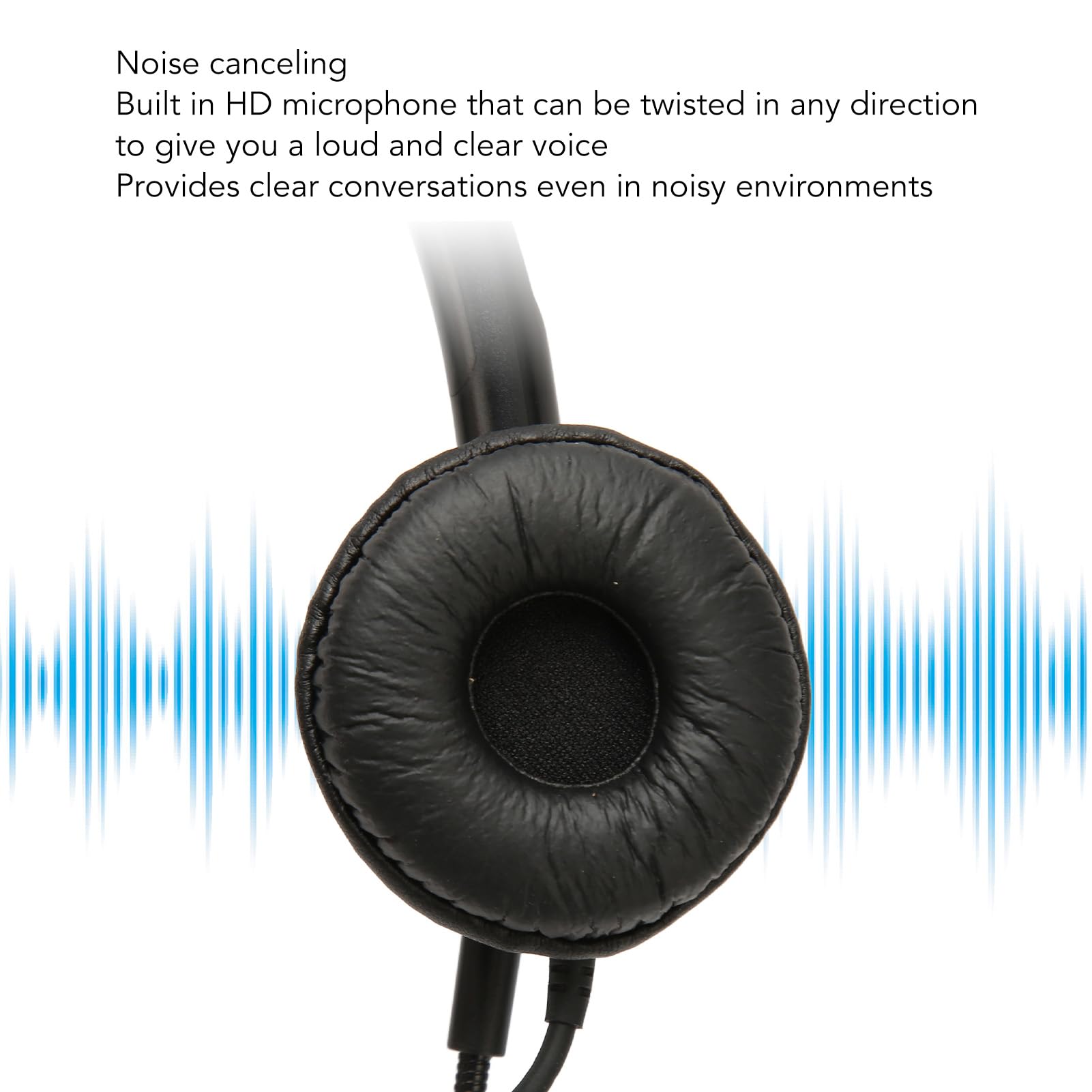 Telephone Headset, VT200 Crystal Head Customer Service Headset Single Ear Type, Noise Canceling Corded Phone Headset with Volume Control & Flexible Mic, All Day Comfort