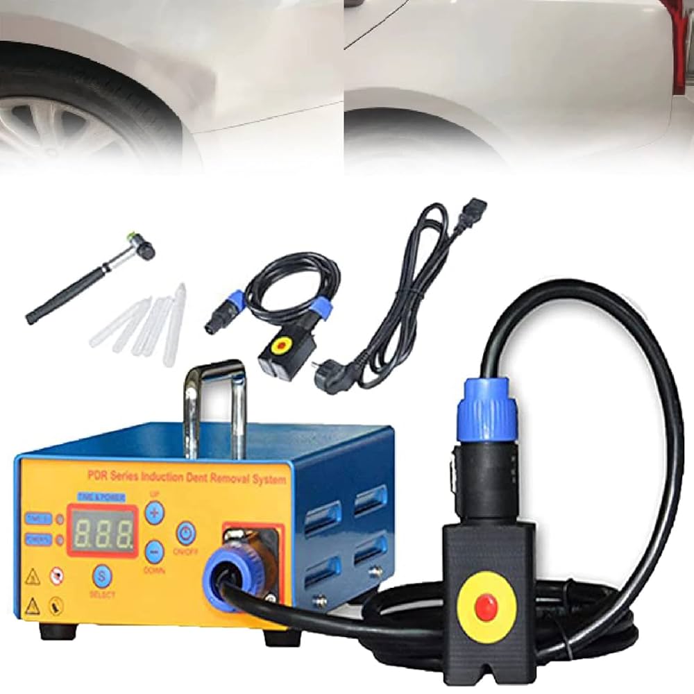 車のへこみ修理キット、無塗装デントリペアツール誘導加熱器ホット