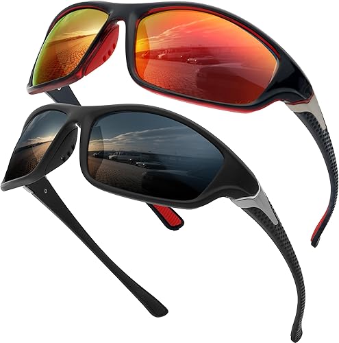 VIYSIOO Gafas de sol polarizadas deportivas para hombres, ciclismo, conducción, pesca, 100% protección UV