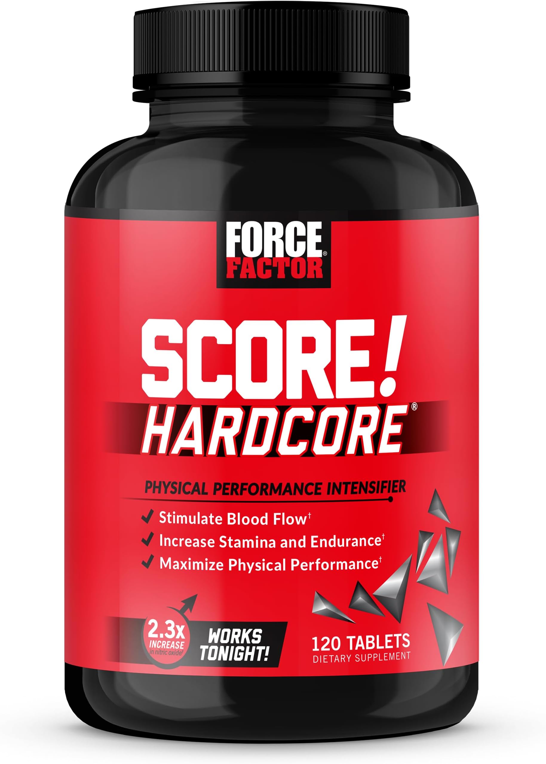Score! Hardcore Nitric Oxide Booster Supplement for Men with L-Citrulline, Yohimbe, Black Maca & B Vitamins to Increase Stamina, and Maximize Physical Performance, 120 Tablets