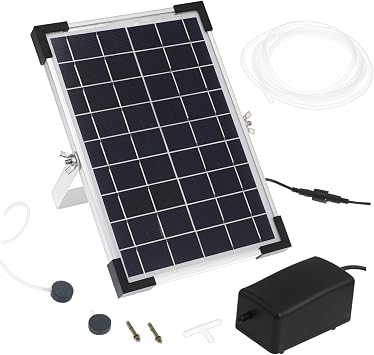 Kisangel Solar Oxygenation Pump Outdoor Air Pump for Ponds Fish Tanks Sturdy Construction Efficient Solar-Powered Fountain