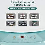 Giantex Full Automatic Washing Machine, 2 in 1 Portable Laundry Washer and Dryer Combo 8lbs, 1.0 cu.ft 6 Programs 6 Water Levels Built-in Drain Pump, Top Load Washer Apartment Dorm (Green & White)