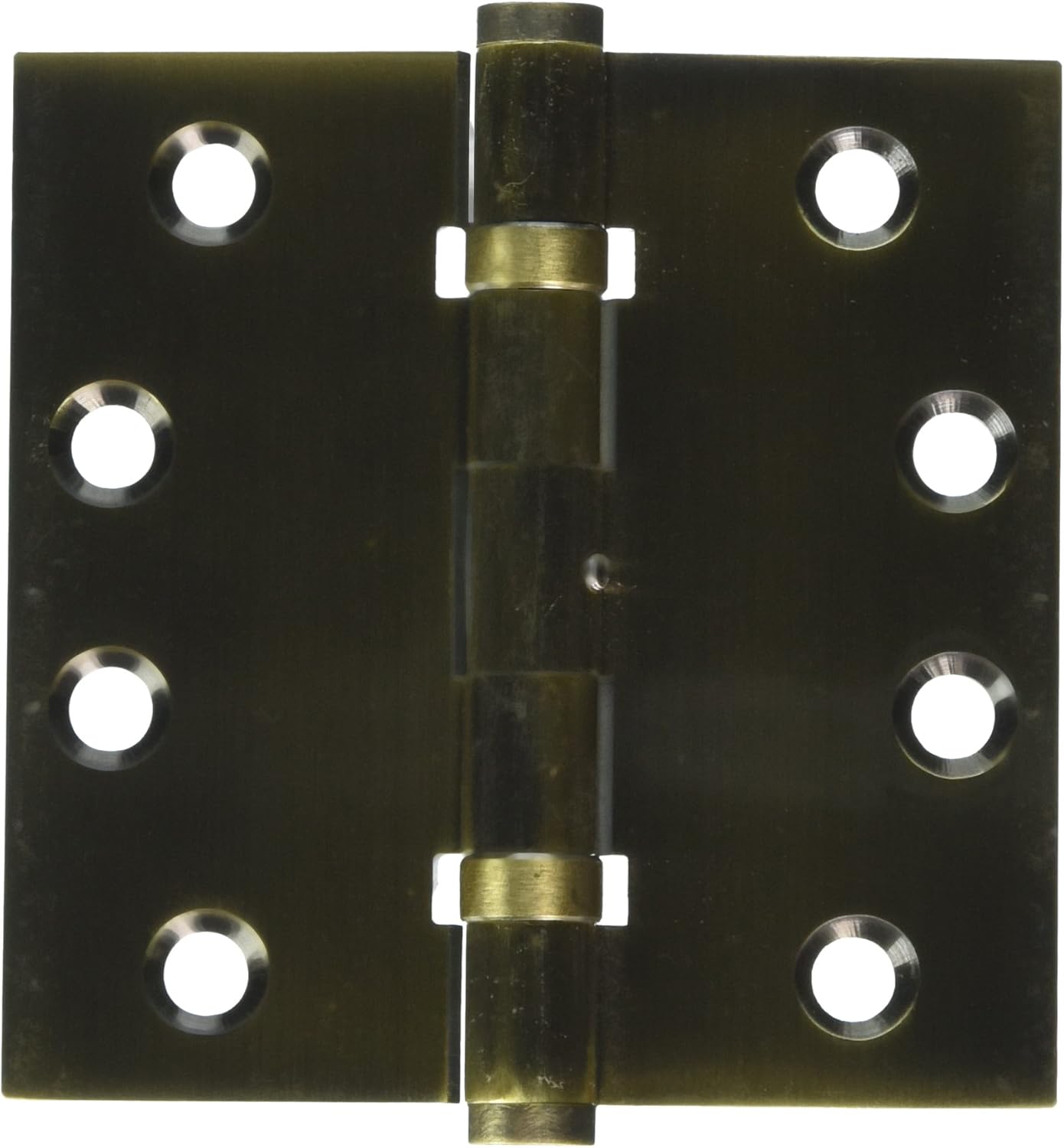 Deltana Dsb4nb3 Ball Bearing Square Door Hinge, Bright Brass, 4" X 4"