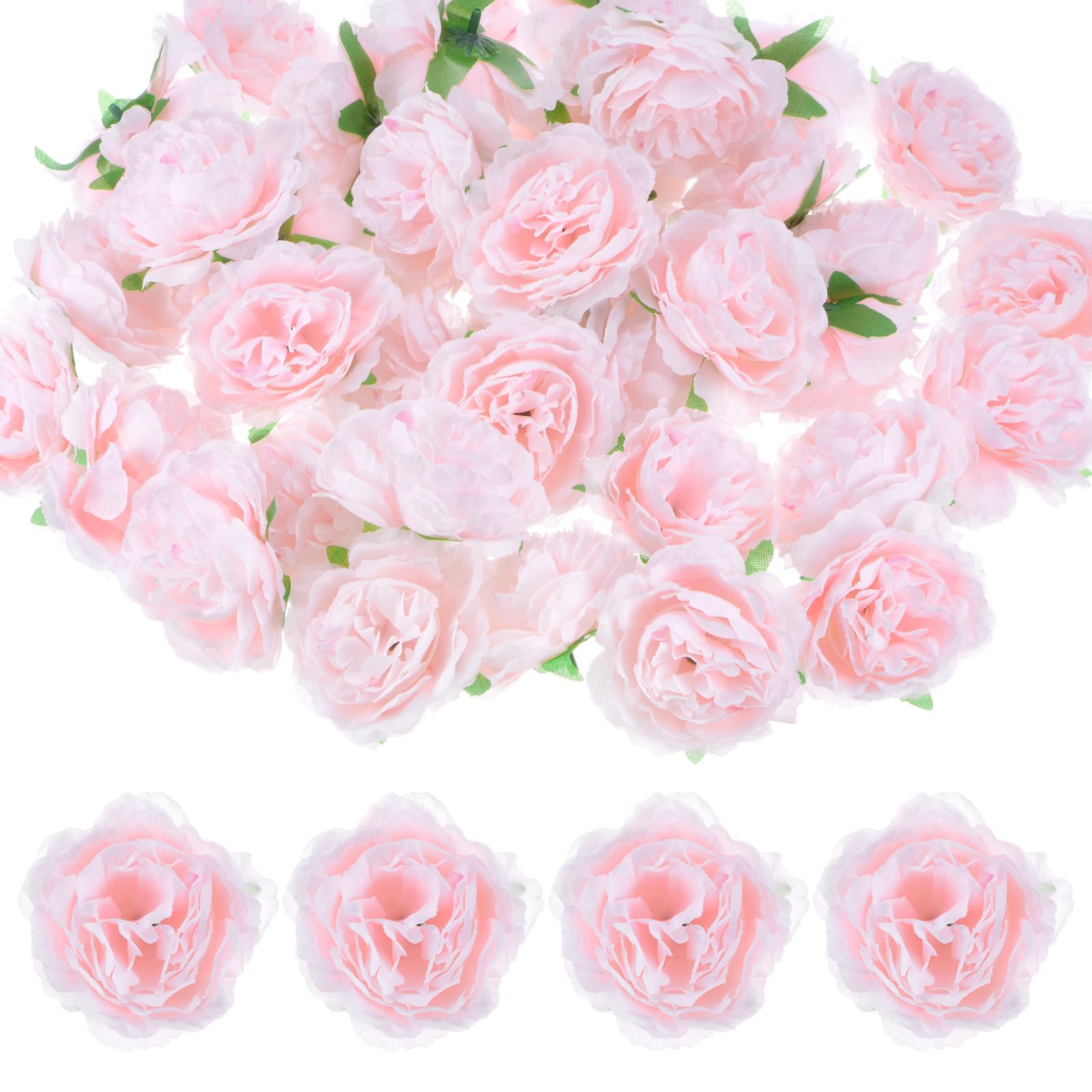 M METERXITY 40-Pack Artificial Flower Heads, 3.15 Inch Silk Faux Peony Head for Wedding/Bouquet/Party/Home Decorations