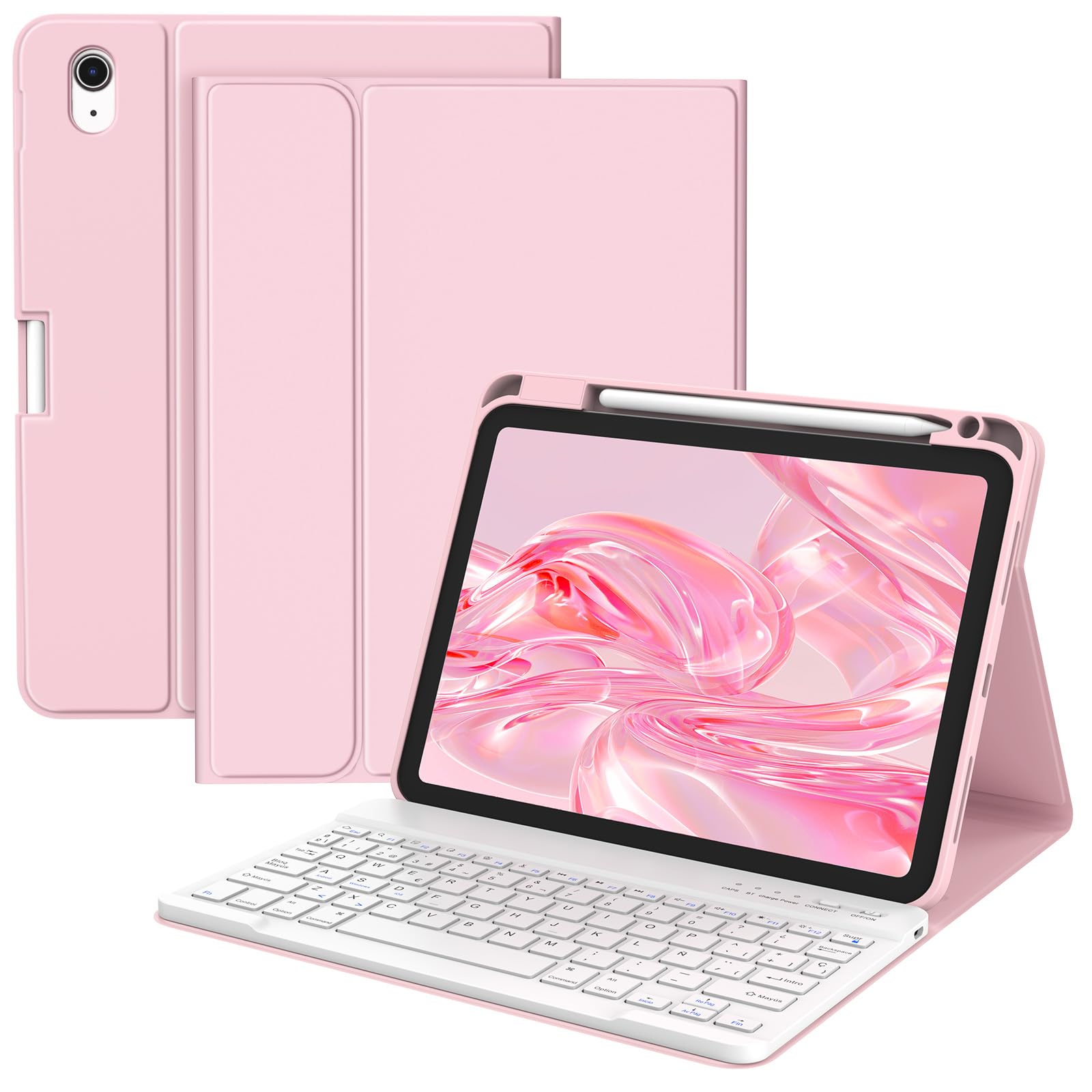 BQSS iPad Keyboard 11" 2025/10.9" 2022, QWERTY Spanish Ñ | Detachable Magnetic Bluetooth Keyboard With Spanish ñ Key, Compatible With Ipad 10th Gen (2022) & 11th Gen (2025)