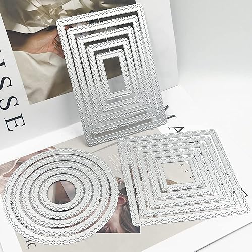 Miniatura 3 de AFUNTA 3 troqueles - Suministros para hacer tarjetas rectangulares y redondas para álbum de recortes