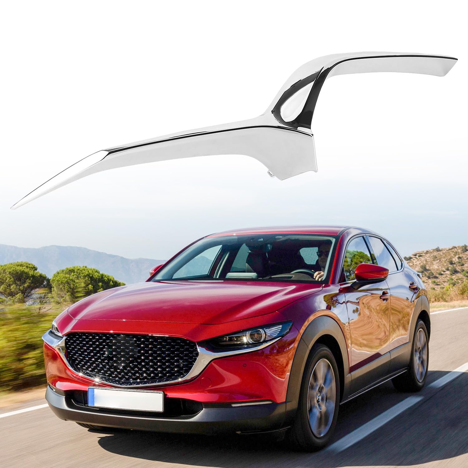 Right Side Front Bumper Molding Compatible with Mazda CX-30 2020 2021 2022 2023Surround Molding Chrome Grille Replaces OE DGH9-50-7J0B DGH9507J0B