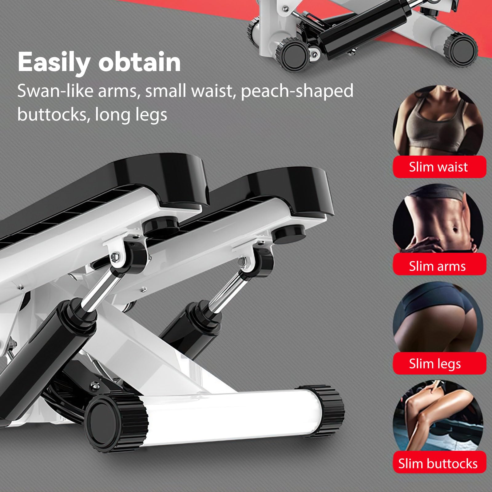 Mini stepper fitness con contatore LCD e 2 cinghie estensibili