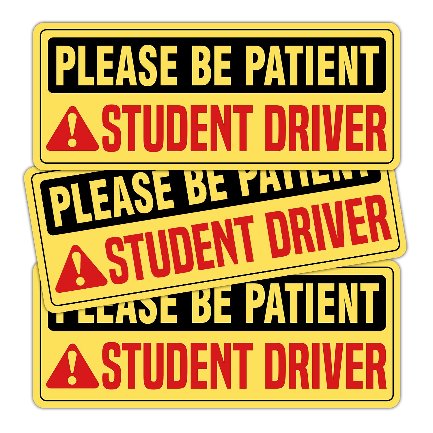 3PCS Student Driver Sticker Magnet for Car, Please Be Patient Student Driver Magnet, Removable Student Driver Decal for Cars & Window, Safety Warning Stickers Reusable Movable, Waterproof & Dustproof