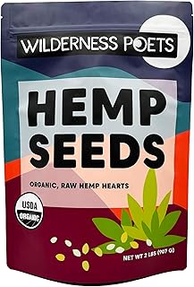 Wilderness Poets Hulled Hemp Seeds, Organic Raw Hemp Hearts (32 Ounce - ...