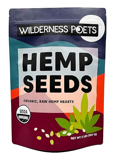 Miniatura 10 de Wilderness Poets Hulled Semillas de cáñamo, corazones orgánicos crudos de cáñamo (160 onzas - 10 libras)