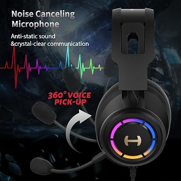 Edifier 7.1 High Resolution Sound PC Gaming Headset Bizarre USB Over-Ear Headphone Noise Cancelling Microphone RGB Light for PC PS4 Laptop Mac Desktop