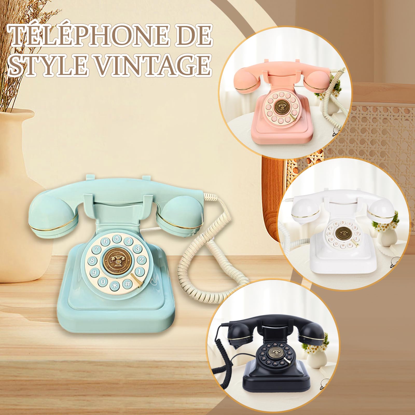 Milageto Livre d'or Audio, Style Rétro Livre d'or pour Téléphone, Livre d'or Mariage, Téléphone pour Livre d'or Anniversaire, Fêtes, Mariages, Confessions Bleu