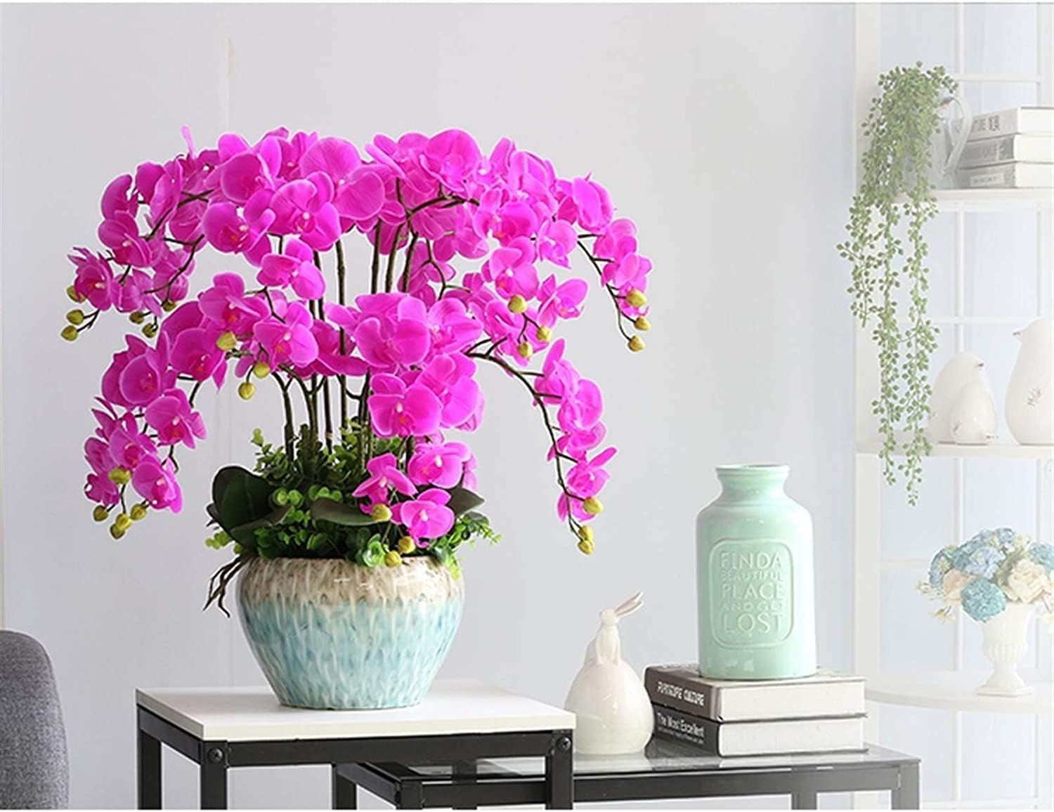 Sztuczny Kwiat W Ceramicznym Wazonie Sztuczne Kwiaty Phalaenopsis 65 Cm Sztuczne Storczyki Sztuczne Kwiaty Poliuretanowe Doniczki Sztuczne