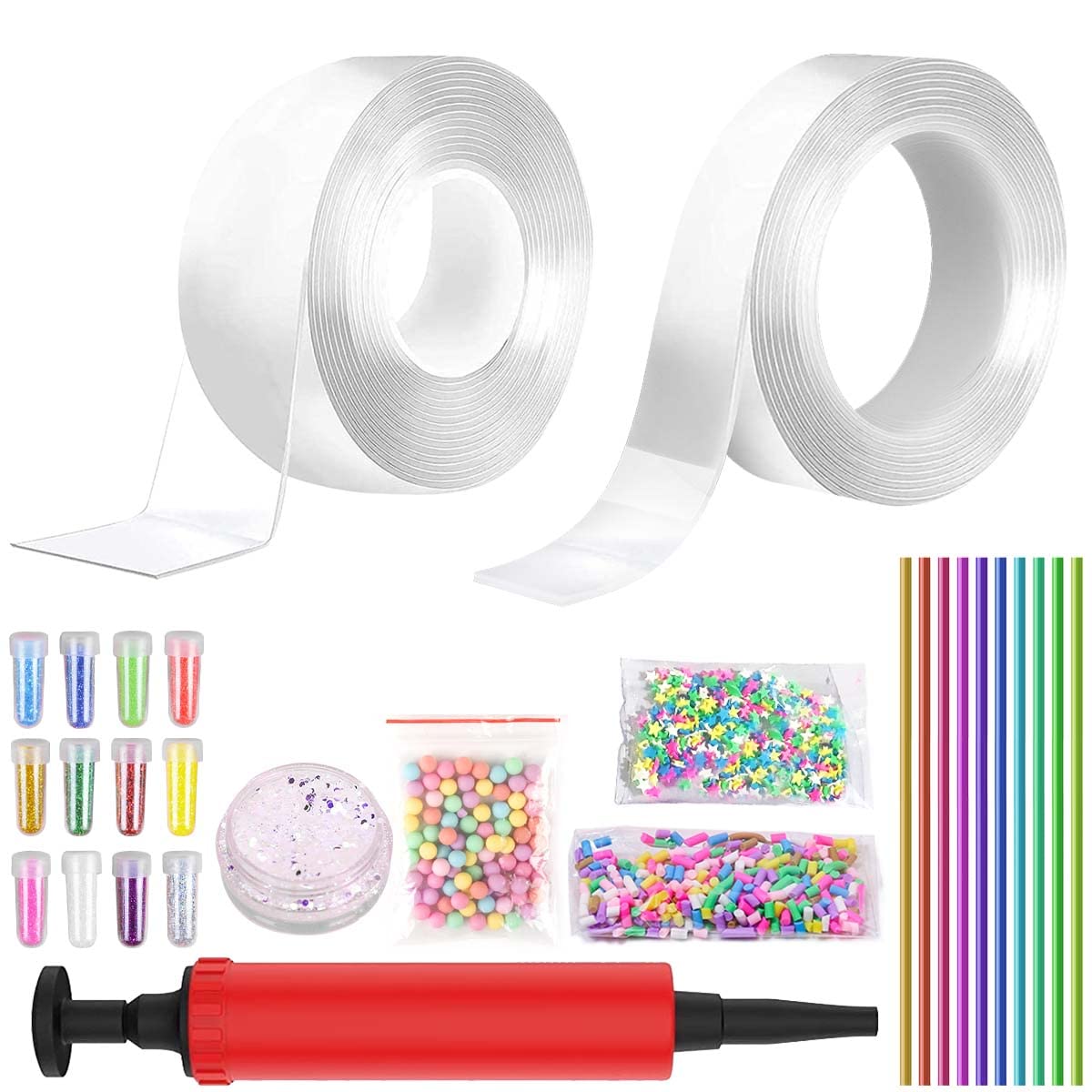 Nano Tape Bubbles Kit with Balloon Inflator, Nano Double Sided Tape for Bubbles, Nano Glue for Browing Clear Bubble