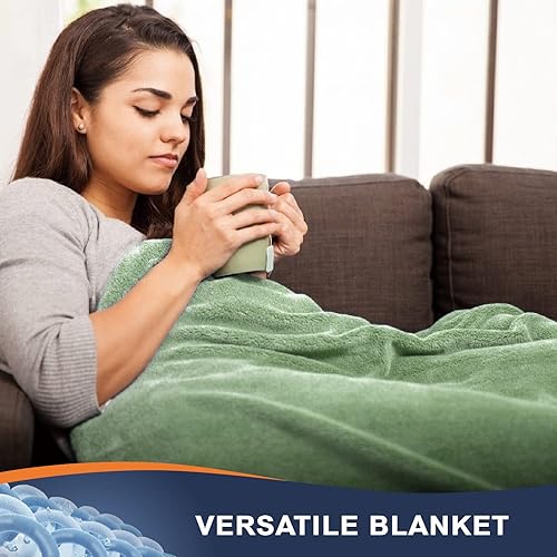 Miniatura 3 de Walensee Manta de vellón mullida, ligera (tamaño individual, de 60 x 80 pulgadas, verde salvia) manta de franela de microfibra súper suave para sofá