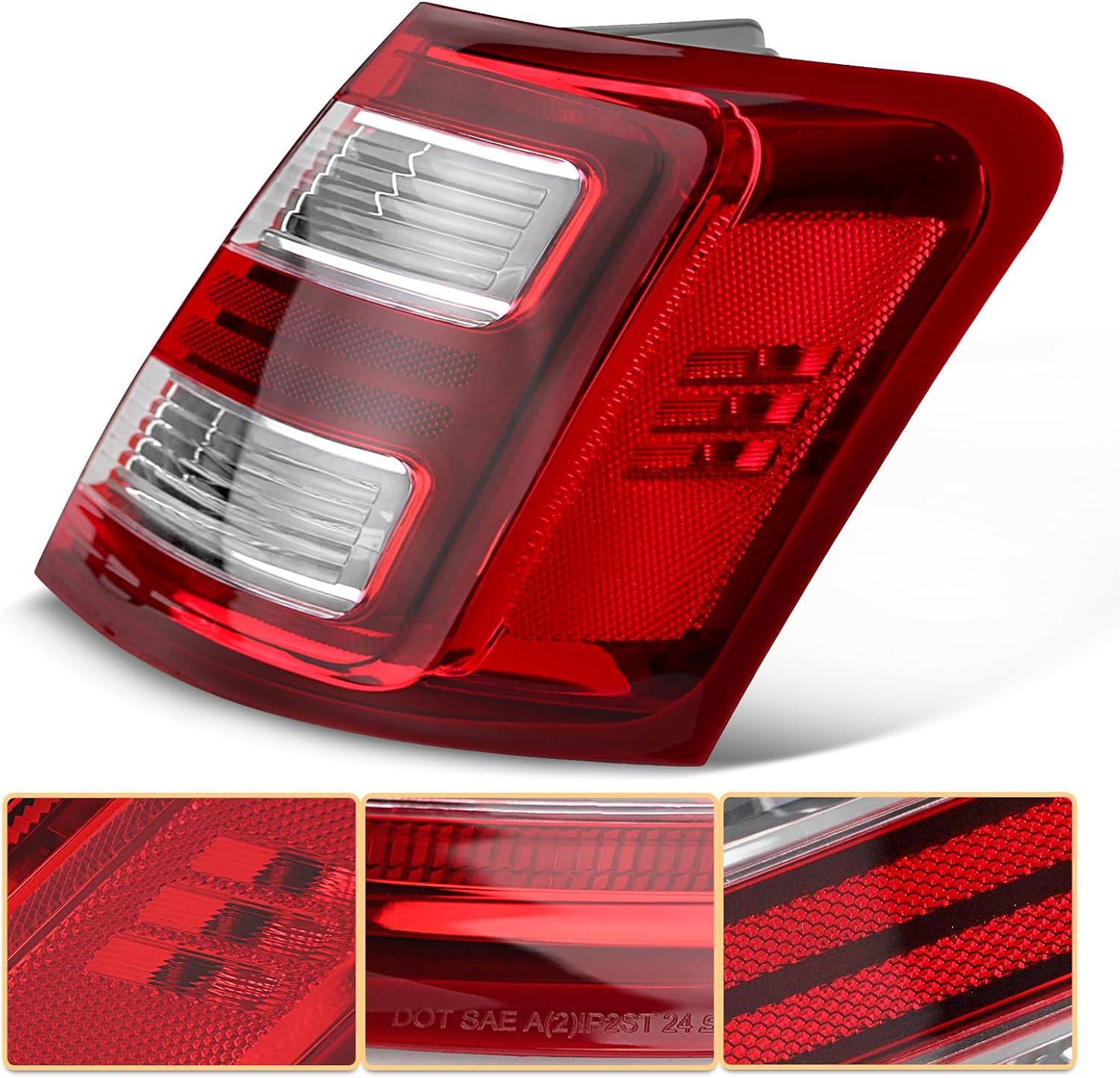 LED Outside Tail Light Assembly Compatible with 2013 2014 2015 2016 2017 2018 2019 Ford Taurus Taillight Rear Brake Lamp Signal Assembly (Right Passenger Side)