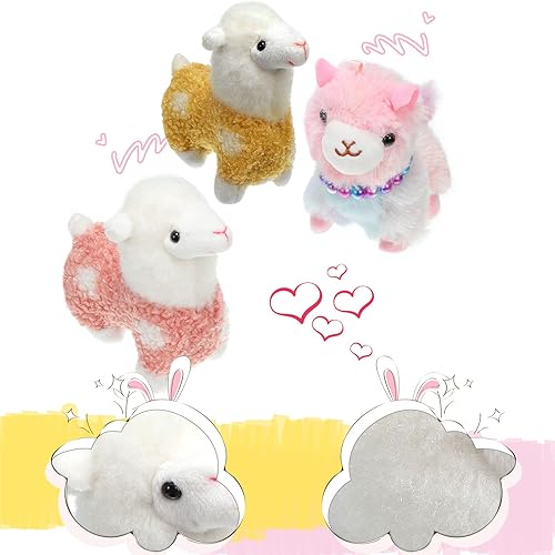 Miniatura 3 de 6 juguetes de peluche de mini llama, juguetes de peluche de animales de alpaca, muñecas de felpa de 5 pulgadas, lindo llavero de llama para