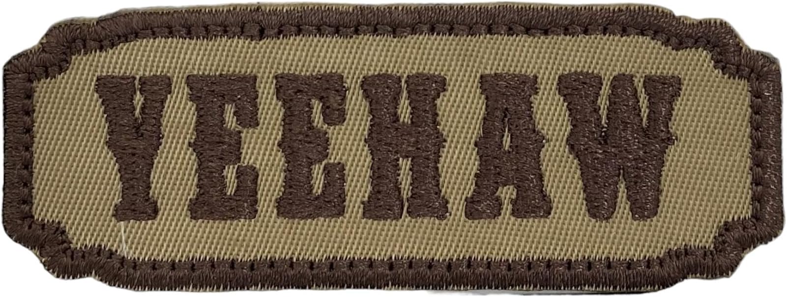 Yeehaw, Country, Western, Brown, Embroidered, Iron on Patch