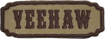 Yeehaw, Country, Western, Brown, Embroidered, Iron on Patch