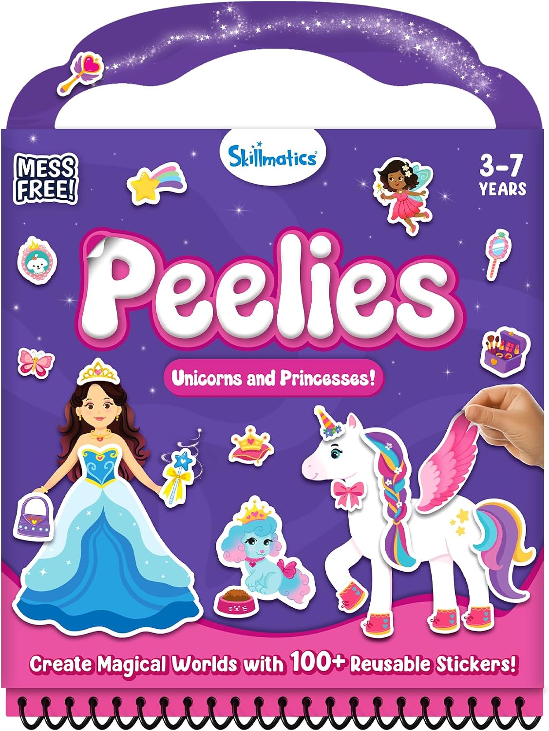 Skillmatics Peelies – Unicorns & Princesses, Reusable Sticker Activity Book
