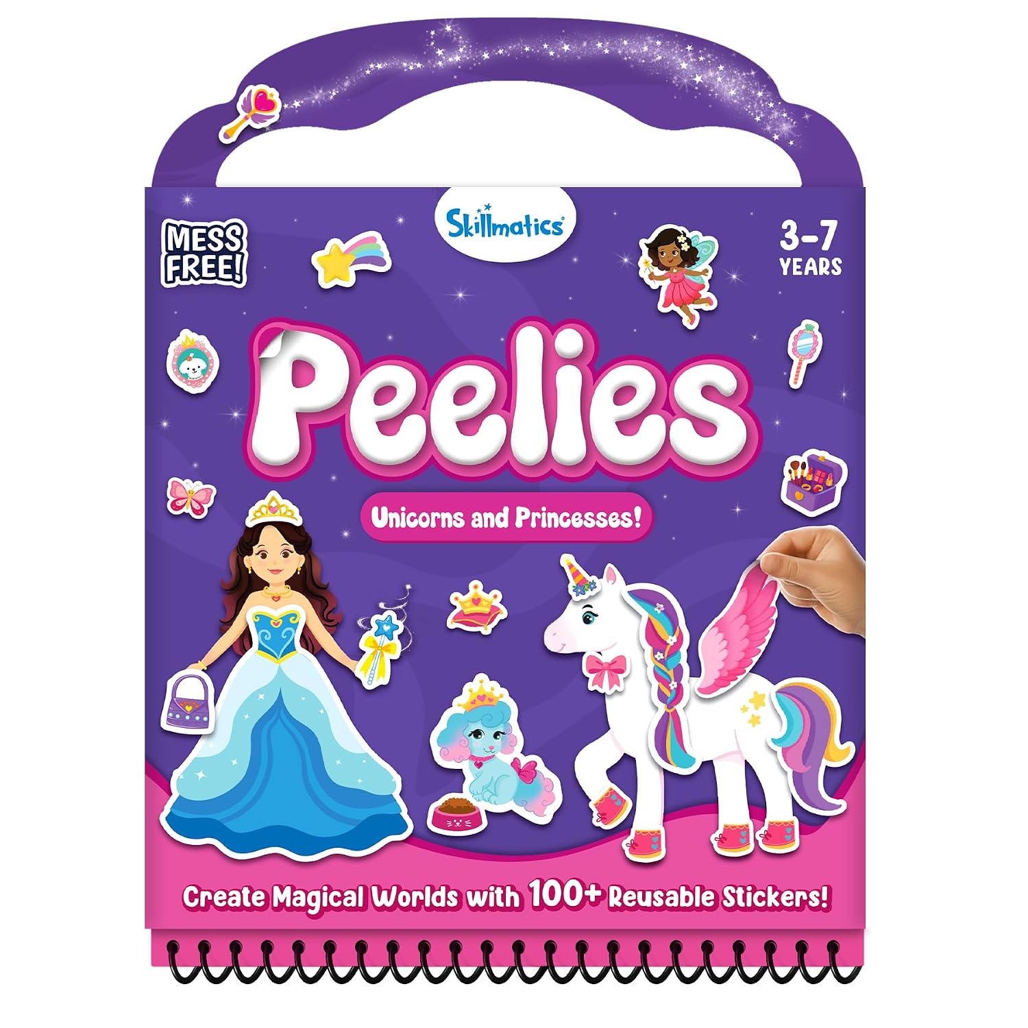 Skillmatics Peelies – Unicorns & Princesses, Reusable Sticker Activity Book
