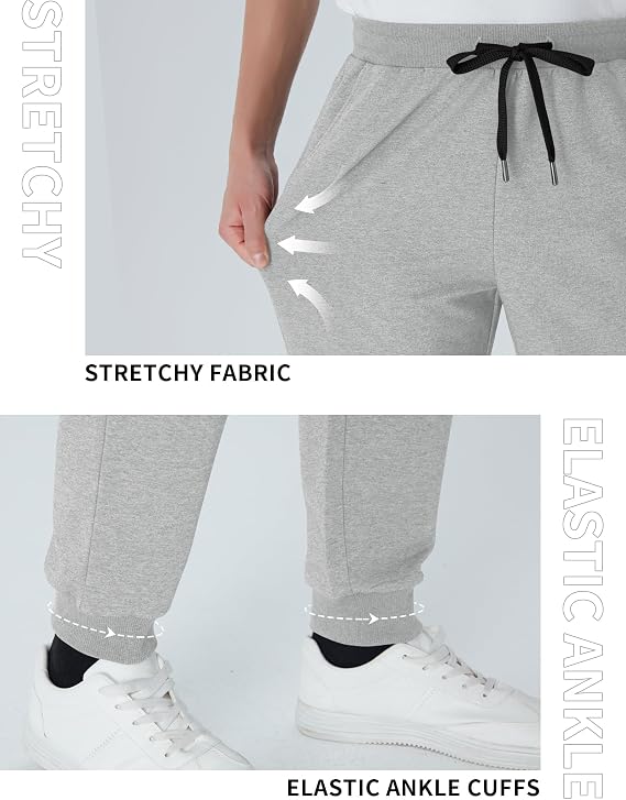 Idtswch 32/34/36/38/40 Long Inseam Men's Tall Sweatpants Joggers Regular Fit Workout Pants for Tall Men