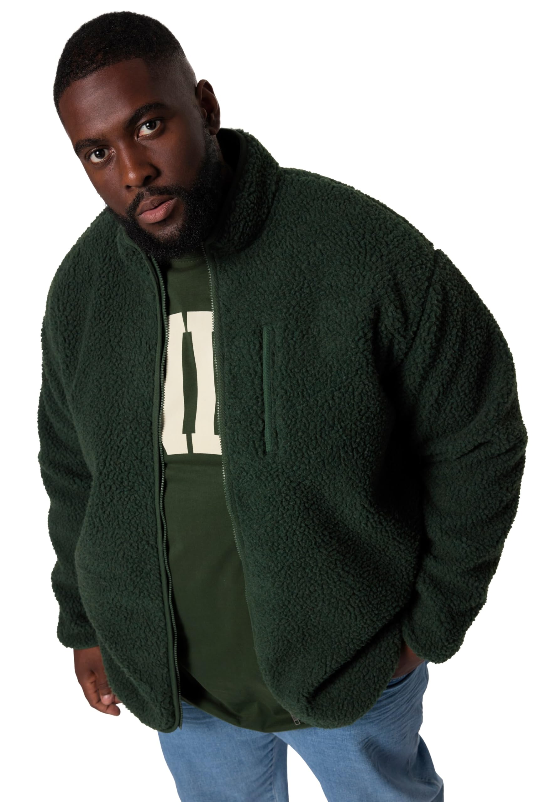STHUGE Teddyjacke, Fleecefutter, Stehkragen 831774