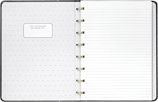 Filofax Moonlight Collection, Refillable Notebook, A5 Size, 112 Ruled, Repositionable Pages, 56 Sheets, Black (B179521U)