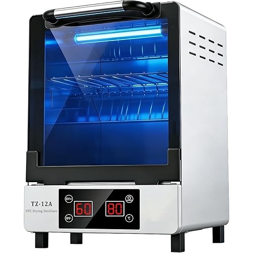 Nail Tool UV cleaning cabinet, Large capacity Stainless Steel cleaning, with Drying Function, Temperature and Timer Control, up to 60 Minutes, 110V Power Supply