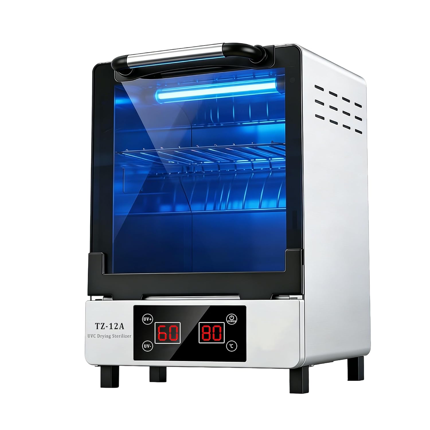 Nail Tool UV cleaning cabinet, Large capacity Stainless Steel cleaning, with Drying Function, Temperature and Timer Control, up to 60 Minutes, 110V Power Supply