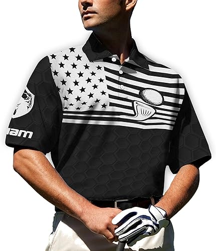 Miniatura 4 de Divertidas camisetas polo de golf 3D personalizadas para hombres, polo de golf divertido para hombre, camiseta de golf de manga corta para hombre,