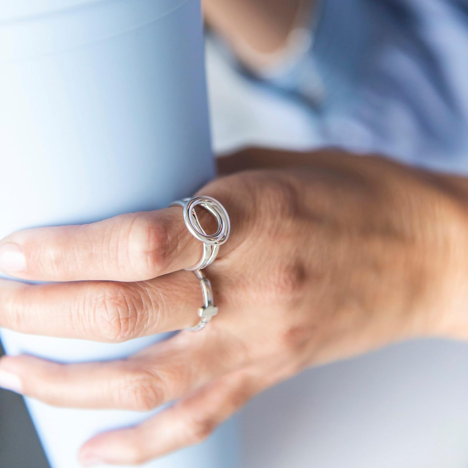 Silpada 'Simplex Cross' Horizontal Cross Textured Ring in Sterling Silver
