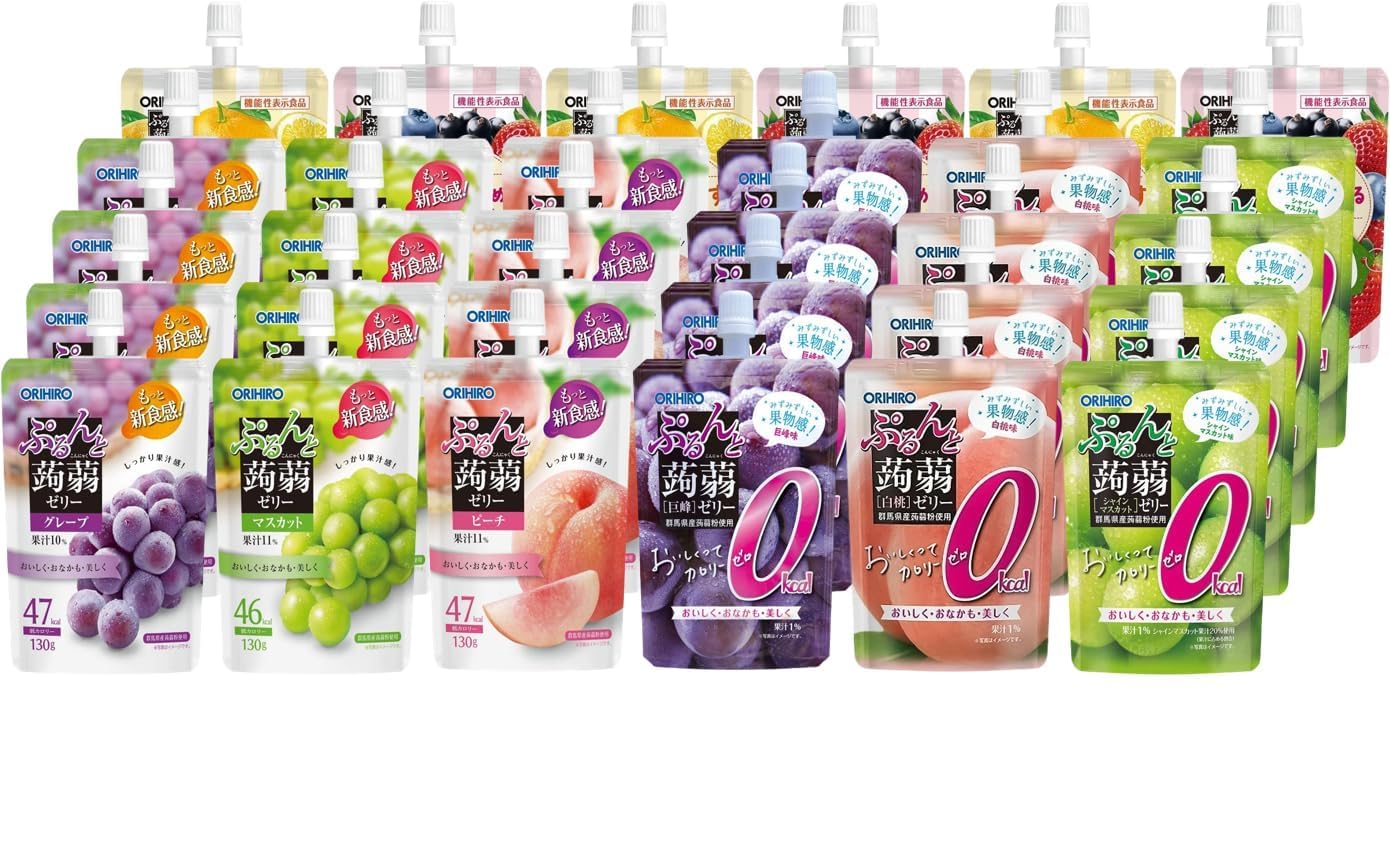 Amazon.co.jp: オリヒロ ぷるんと蒟蒻ゼリー スタンドパウチ 低 