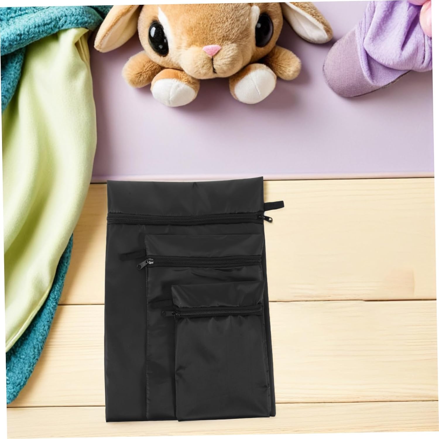 Waterproof Diaper Storage Bags Set, Black Cloth Diaper Wet Dry Organizer Pouches for Stroller and Nursery, Multipurpose Nappy Pouch 3pcs (22.5×15cm, 20×30cm, 28×40cm)