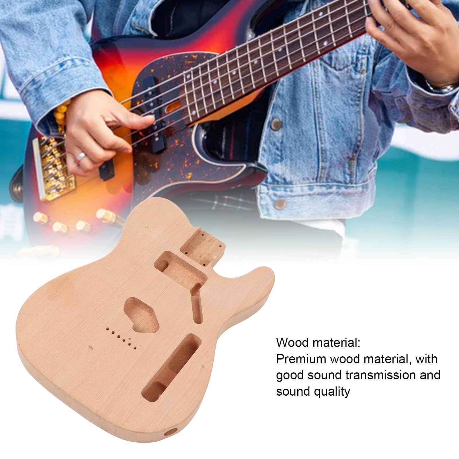 Corpo per Chitarra Elettrica Elettrificata Fai da Te in Mogano Grezzo, Corpo di Chitarra Elettrificata di Prima qualità, Ideale per Musicisti Professionisti (GSB11)