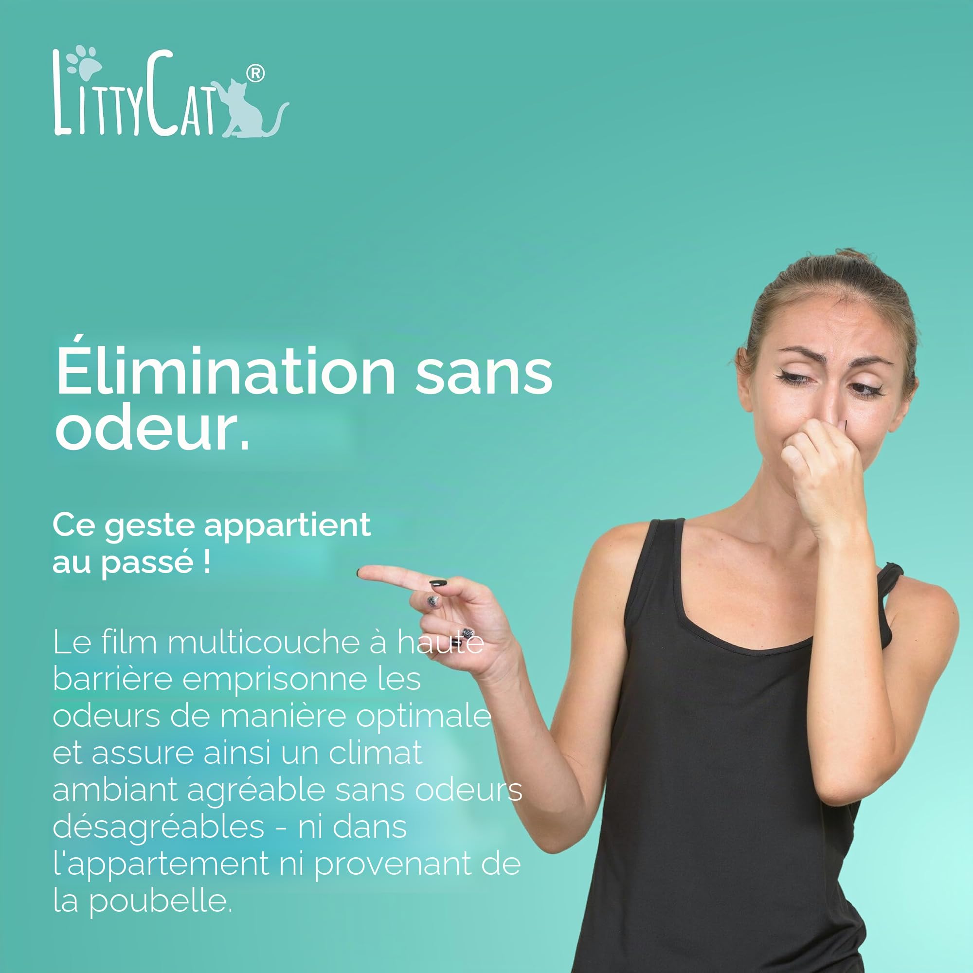 LittyCat® Recharges pour Seau à litière LittyCat (Lot de 6) • Jusqu’à 3 Mois par Cassette • Élimination Propre et sans odeurs de la litière • Système de Gaine pour excréments de Chat